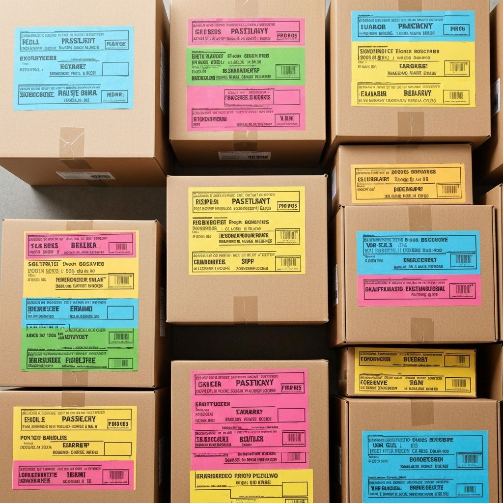 Organized packed boxes